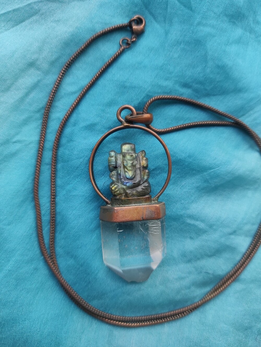 Ganesh Labradorite Copper Necklace